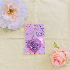 NWT All You Need Is Love Confetti Bubble Heart Keychain